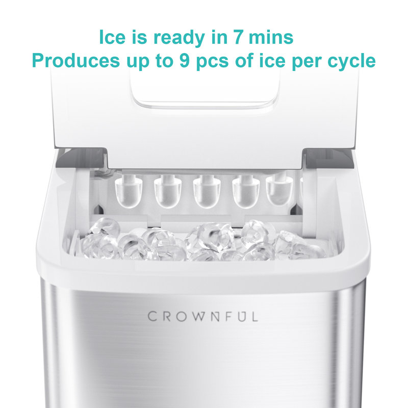 CROWNFUL 26 Lb. lb. Daily Production Bullet Clear Ice Portable Ice